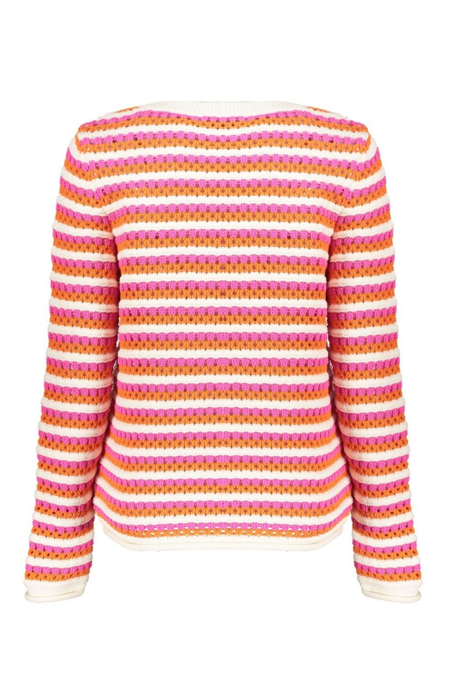 AJOUR TRUI MET HORIZONTALE STREPEN 54041 23 Orange/Fuchsia/Off-White